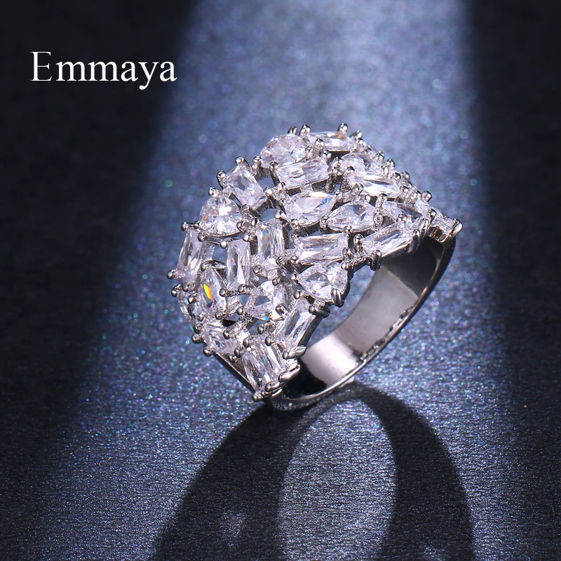 Emmaya AAA кубический циркон геометрический камень Хаоса состояние посеребренное