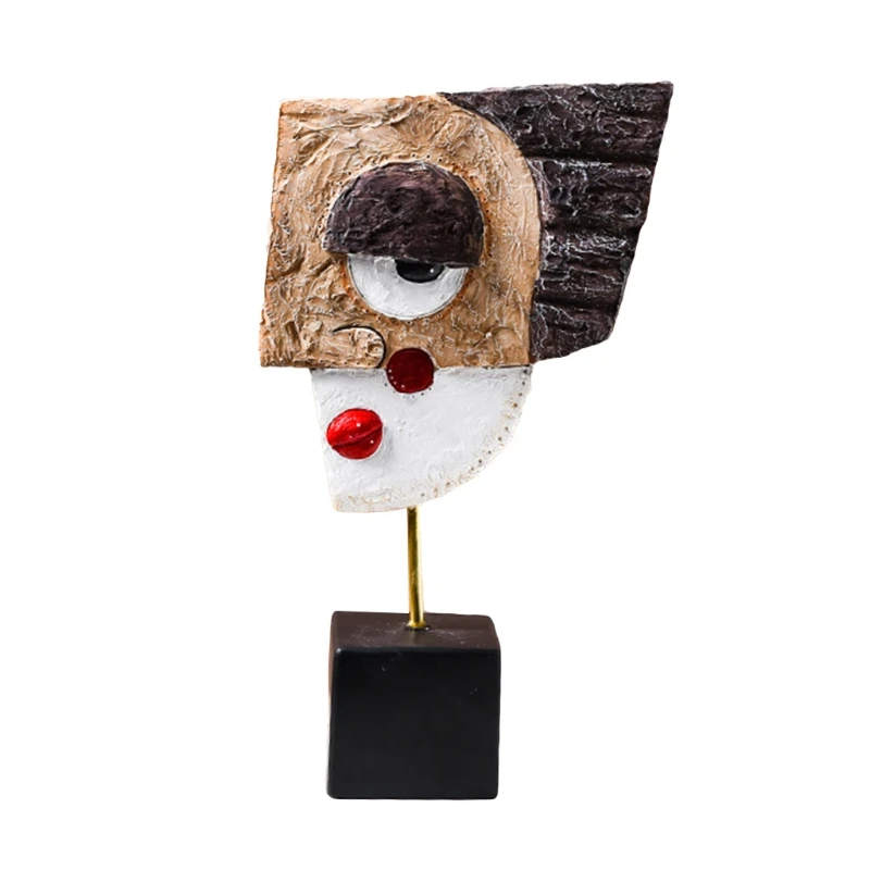 

Abstract Face Art Desktop Ornament Creative Resin Statue Decor for Home Indoor Creative Desktop Decoration Art Crafts