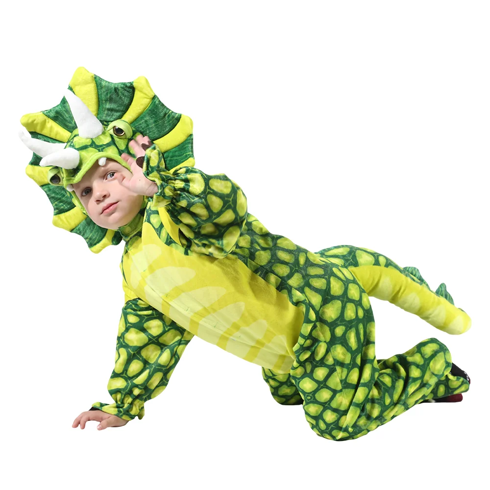 Смешные костюмы для маленьких мальчиков на Хэллоуин T Rex рождественские косплея