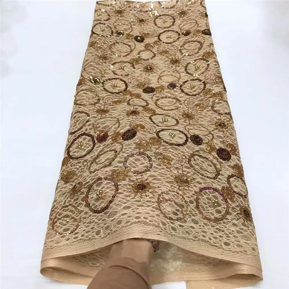 Новинка 2020 африканские бусины кружевная ткань Высококачественная французская