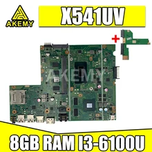 Akemy New For Asus X541UVK X541UJ X541UV X541U F541U R541U motherboard laptop motherboard W/ 8GB RAM/I3-6100U GT940M