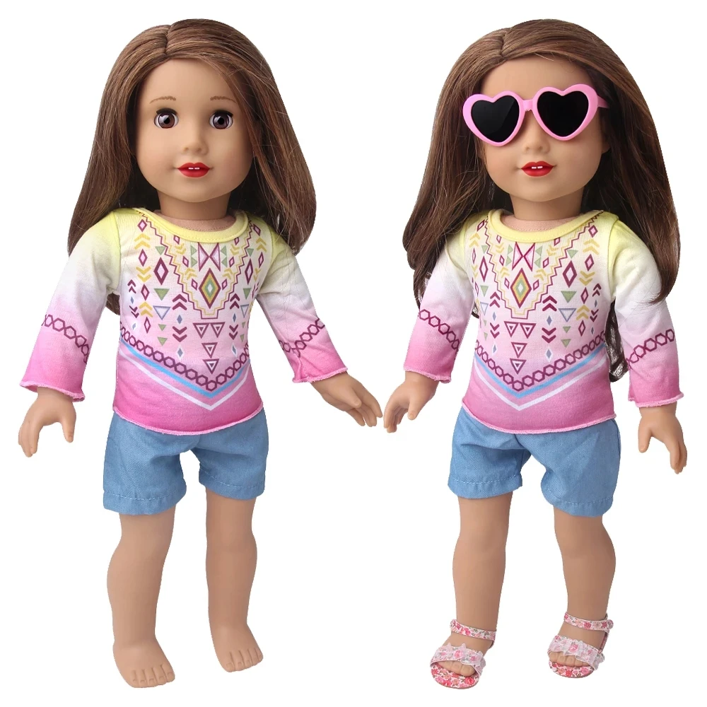 

Born New Baby Fit 18 inch 43cm Doll Clothes Accessories Casual Pink Short Suit For Baby Birthday Gift