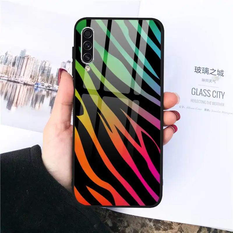 

zebra print clip art Phone Case Tempered glass For Samsung S20 Ultra S7 edge S8 S9 S10 e plus note8 9 10 pro