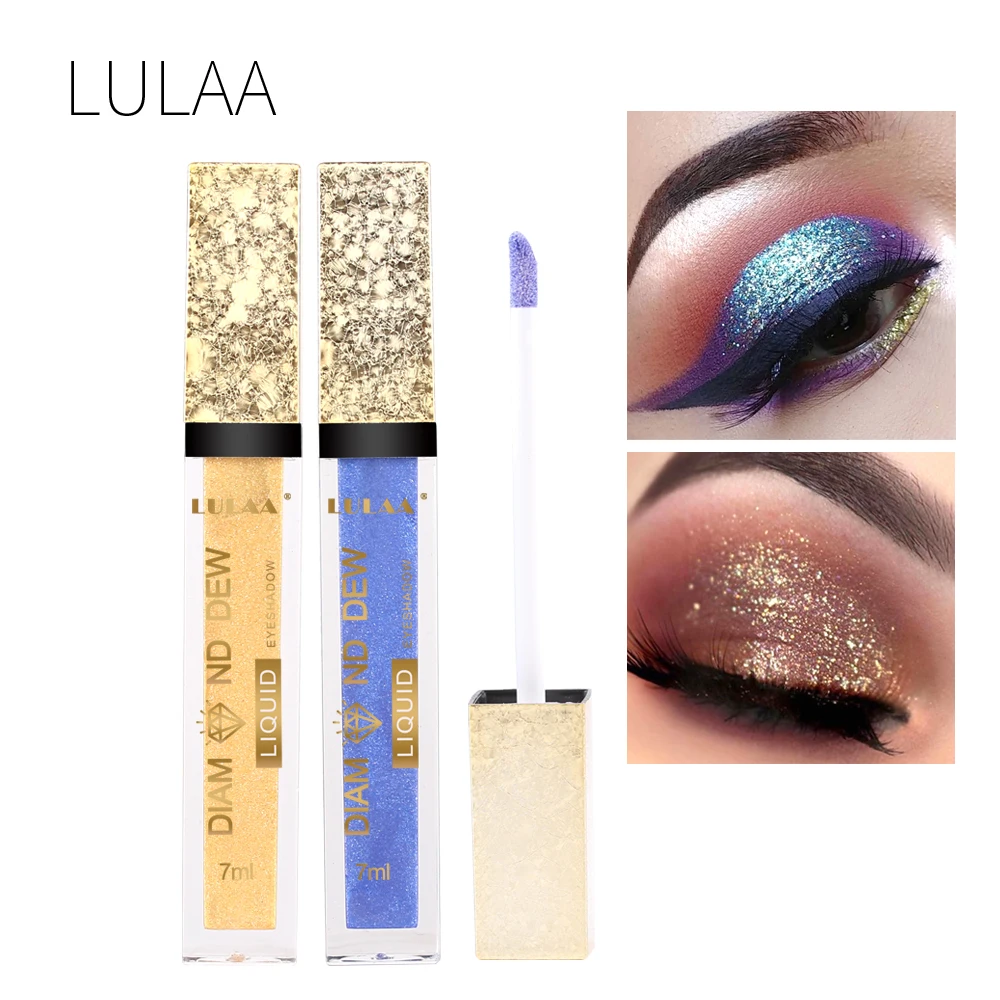 Водонепроницаемые тени для век 12 цветов макияж с блестками и свечение жидкая