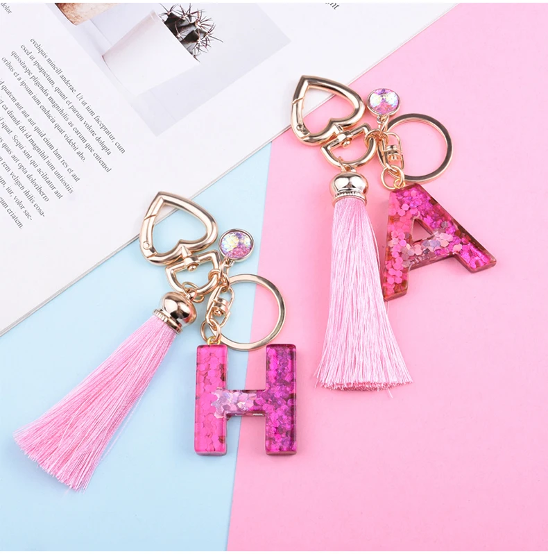 Роскошный модный брелок для ключей в виде надписи с подвеской рыбьей чешуи