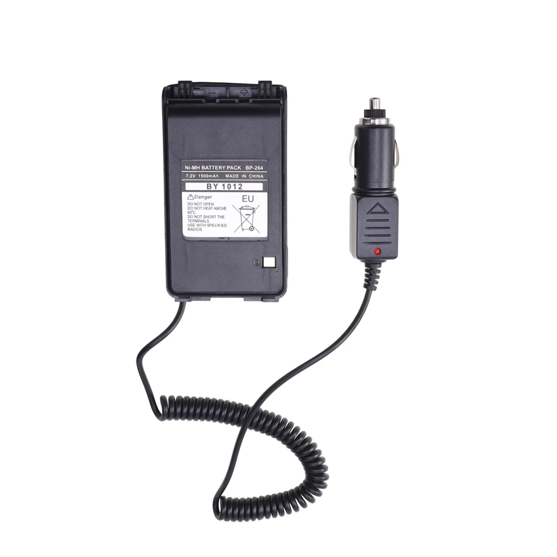 12-24V BP-264 Car Charger Battery Eliminator for ICOM Radio Walkie Talkie IC-V80 IC-V80E IC-F4008 IC-T70E IC-F3002