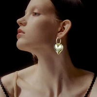 atmospheric gold love shape simple fashion cool wind earrings women ins net red 925 silver needle earrings