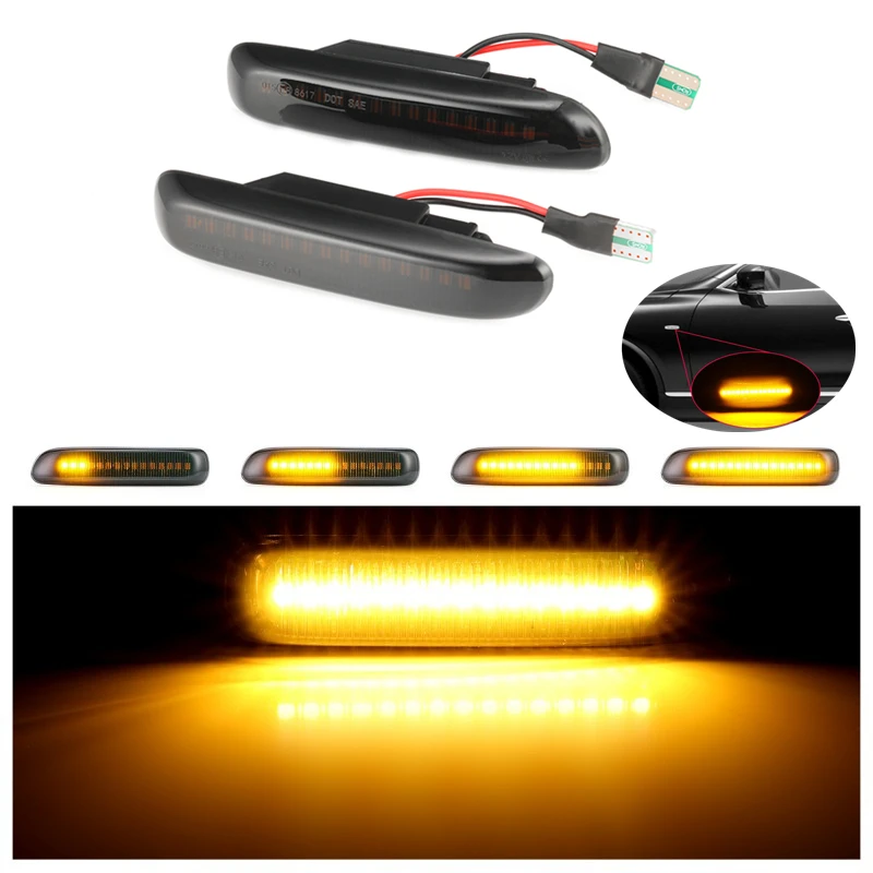 2 шт. последовательный мигающий светодиодный поворотный сигнал боковой