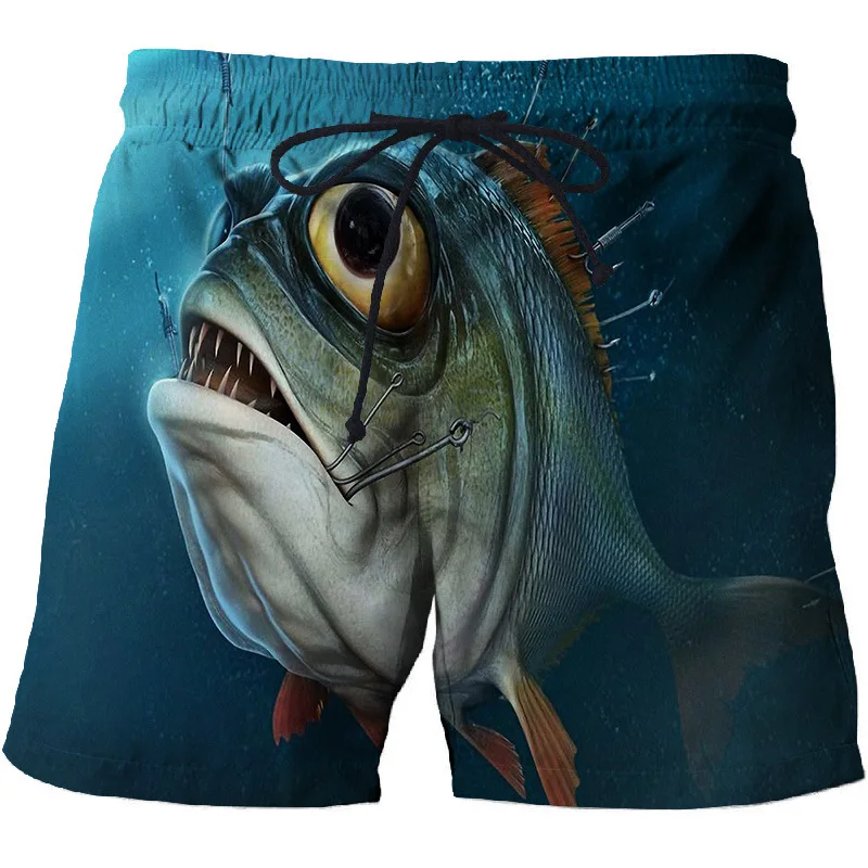 Advanced design men's beach shorts quick-drying sports pants 3D fish print series sweat-proof cool summer | Мужская одежда