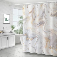 art marble print shower curtain waterproof mildewproof bathroom curtains modern thicken toilet partition curtains with hooks