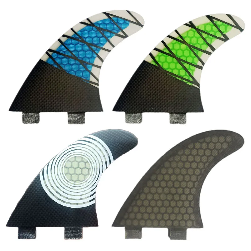 

Surfboard Fins Twin Tri fin a Set for FCS box G5 size fiberglass Honeycomb with carbon M size FCS Fins Hot Sell surf Fin