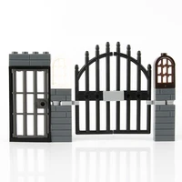 moc small building blocks windows fence door frames home decoration accessories street view childrens toys
