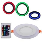 AC85-265V Круглыйквадратный пульт дистанционного управления двойной цвет RGB + белый светодиодный светильник панели 6 Вт9 Вт16 Вт24 Вт Встраиваемый светодиодный потолочный светильник