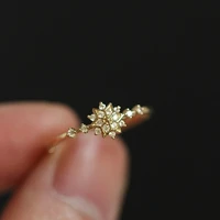 simple style female flower snowflake rings wedding band ring promise love cute charming engagement rings jewelry gifts for women