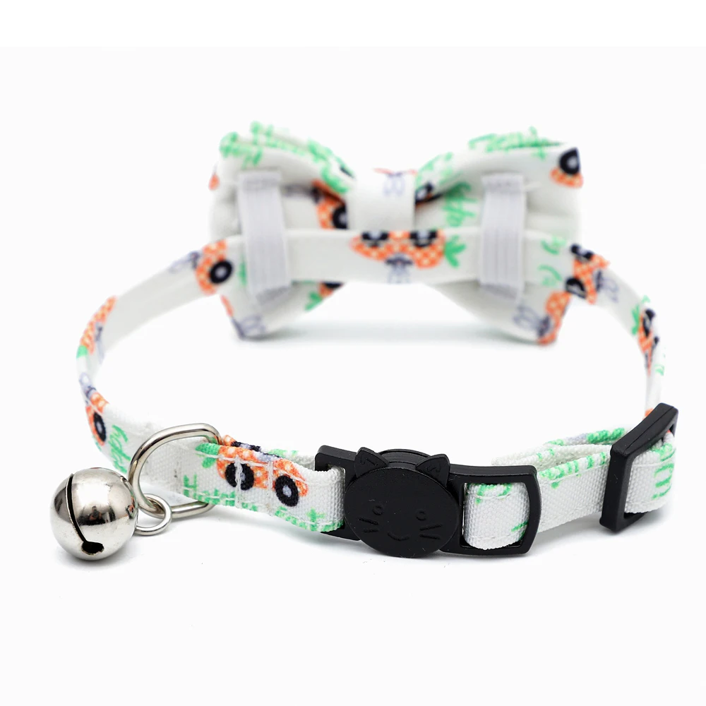 

Easter Cat Collar with Bow Tie, Holiday 2 Pack Kitty Kitten Cute Bunny Carrot Collar for Girls and Boys (Hoppy Hour/Blue)