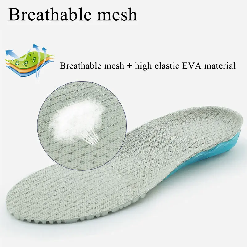 Silicone Gel Insoles EVA Spring Cushioning Shoe Pad Arch Support Sport Shoes Built-In Shock Absorption Spring Sole Insert Insole