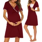 Летняя одежда для беременных пижамы для женщин кормящих ночная рубашка платье для беременных с сеткой и блестками, платье для беременных размера плюс пижамы для беременных