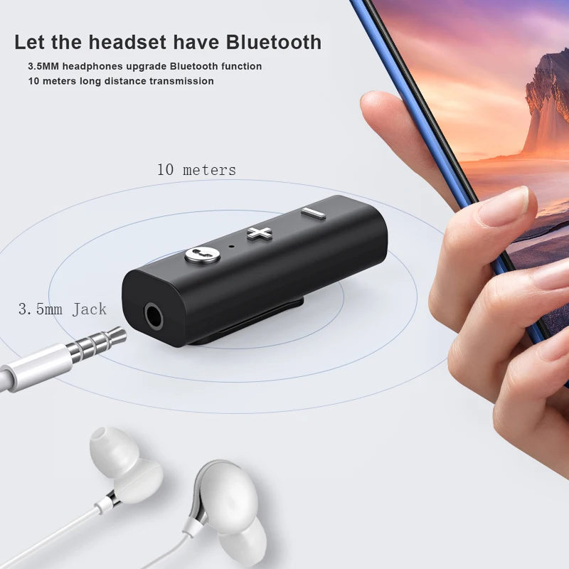 Приемник Bluetooth 5 0 BT001 для наушников с разъемом 3 мм беспроводной адаптер Aux аудио