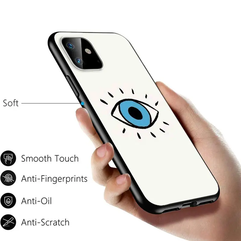 

Funny eyes Pattern For Apple iPhone 12 11 Pro Max mini XS Max XR X 8 7 6 6S Plus 5S SE 2020 Soft Black Phone Case