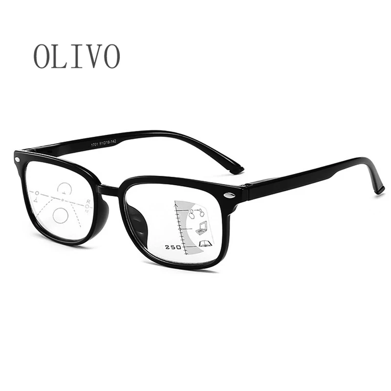

Progressive Multifocal Square Reading Glasses Men Women Anti Blue Light Glasses Vintage Presbyopic Glasses Computer Glasses 2021