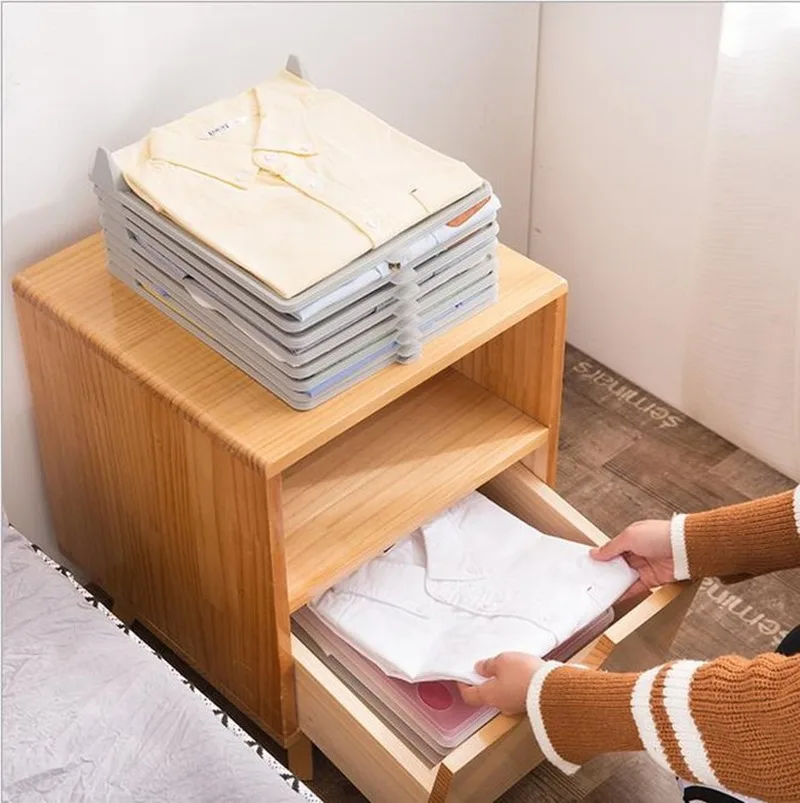 

10pcs/set Clothing Storage Board Stackable Organizer for Shirt Home Storage Organization Space Separation Tool H1234