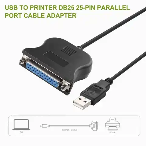 Черный двунаправленный параллельный интерфейс связи с USB на 25-контактный DB25 параллельный конвертер шнура адаптер кабеля принтера