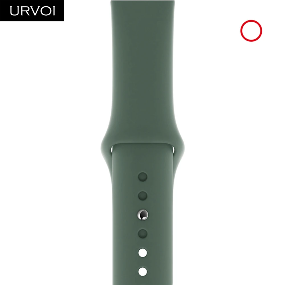 Pine green Спортивный ремешок URVOI для Apple Watch series 5, 4, 3, 2, 1, силиконовый ремешок для iWatch, 44 м, с застежкой, цветная замена, новинка - Цвет ремешка: Pine green