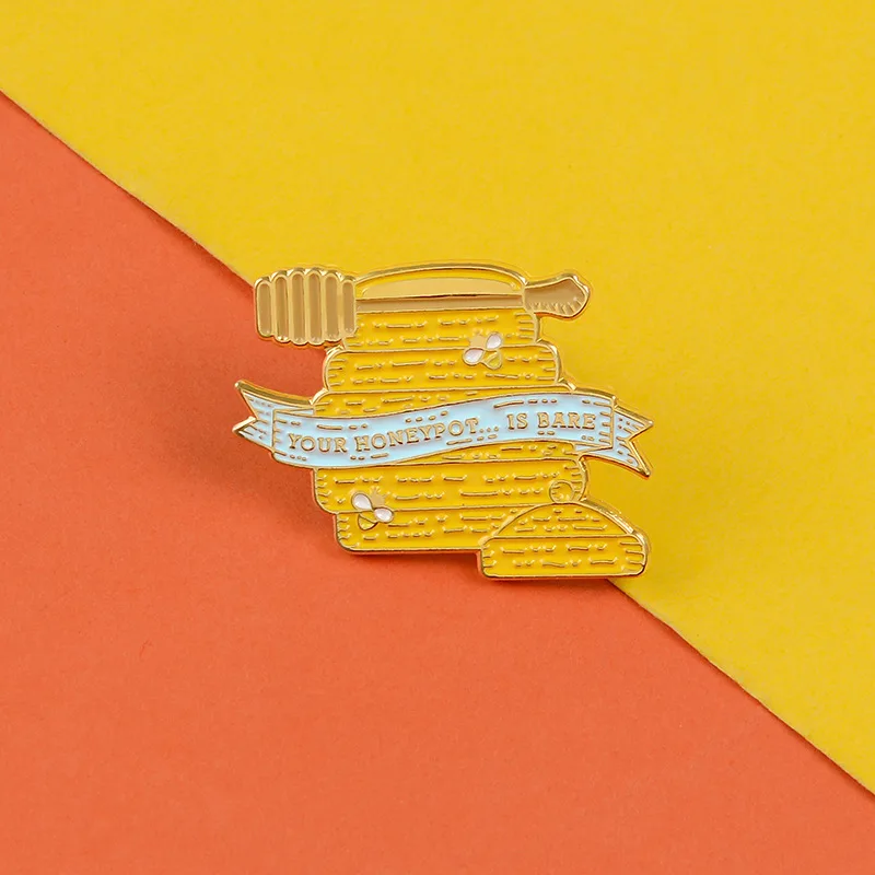 Золотисто-желтая консервированная брошь XEDZ с изображением милой вкусной еды
