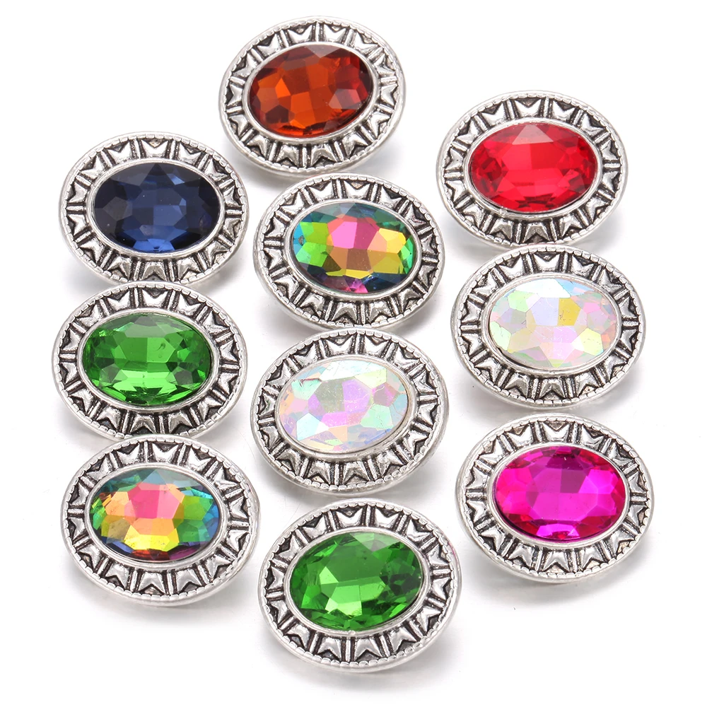 6 шт./лот новые кнопки ювелирные изделия овальные красочные 18 мм Стразы