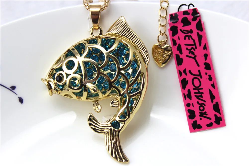 Модная эмалированная подвеска Betsey Johnson в виде мультяшного кристалла Стразы