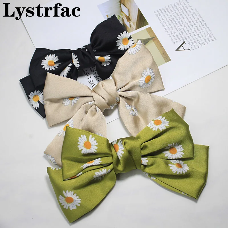 

Lystrfac Fashion Daisy Big Large Bow Hairpin For Girls Satin Trendy Ladies Hairgrips Hair Clip Cute Barrette Hair Accessories