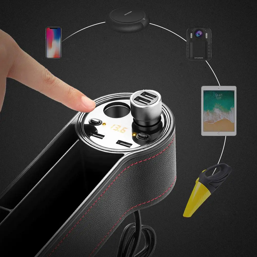 Adeeing автомобильное кресло зазор ящик для хранения из искусственной кожи чехол