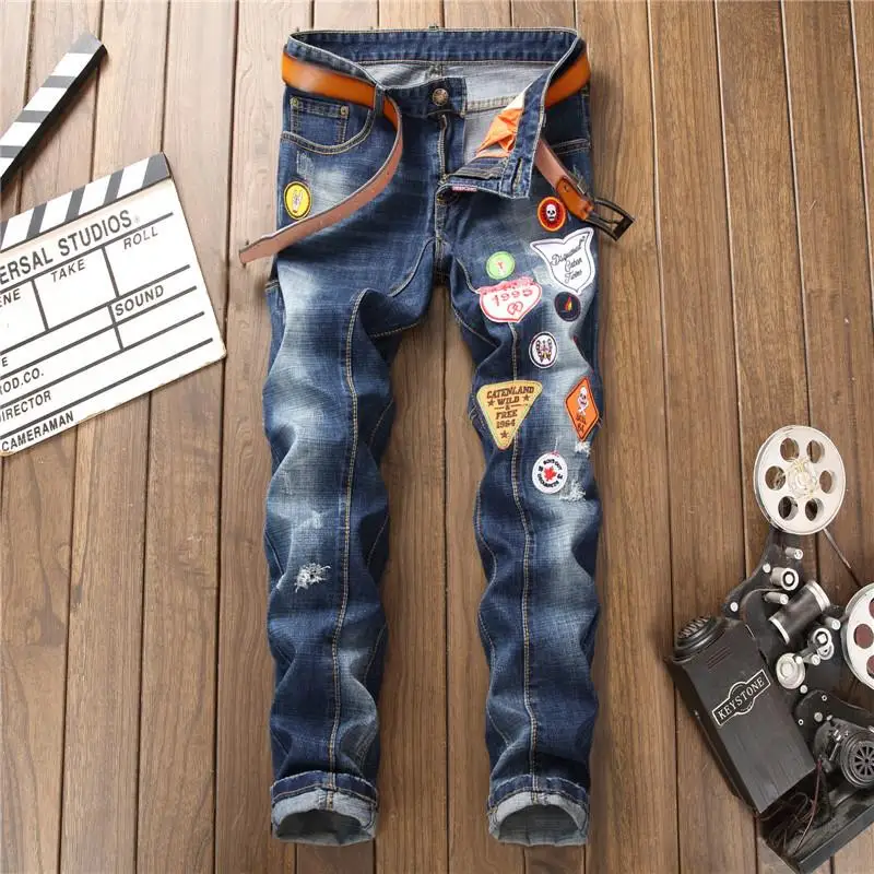

New Arrivals Men's Straight Denim Pants Retro Trousers Slim Casual Jeans
