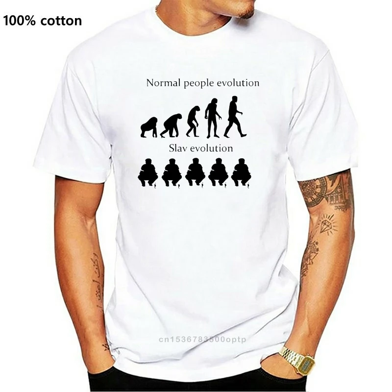 

New 2019 Men's Fitness Clothing Tops Male Slav Evolution Eastern European Style Squat Shirt White Family Tee Shirt