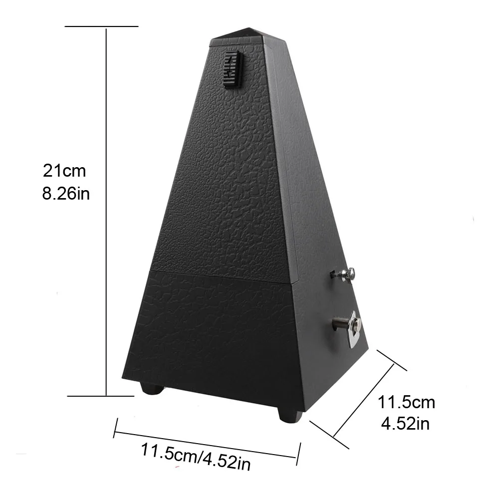 Black Vintage Tower Type Musical Mechanical Metronome Bell Ring Rhythm Pendulum for Guitar Bass Piano Violin Ukulele | Спорт и