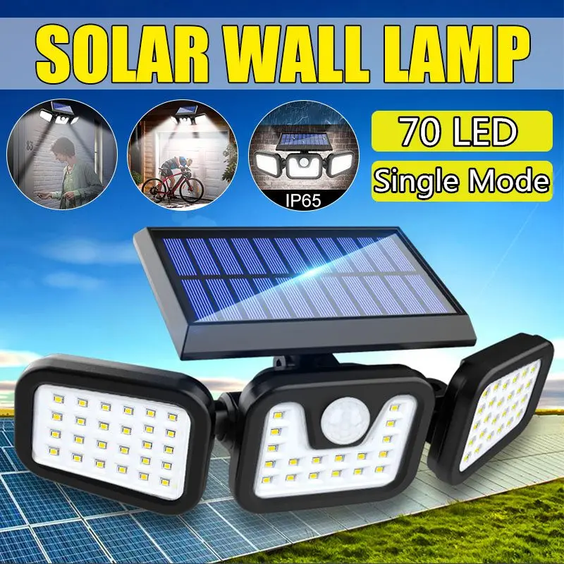 

Outdoor COB LED Solar Light Motion Sensor Light 3/4 Heads Rotatable Solar Induction Lamp IP65 Waterproof Wall Security Lamp