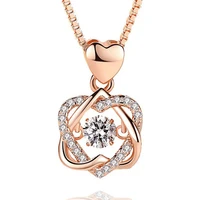 2021 moana kolye collares necklace female boj love flashing heart shaped pendant rose chain of clavicle contracted day gift