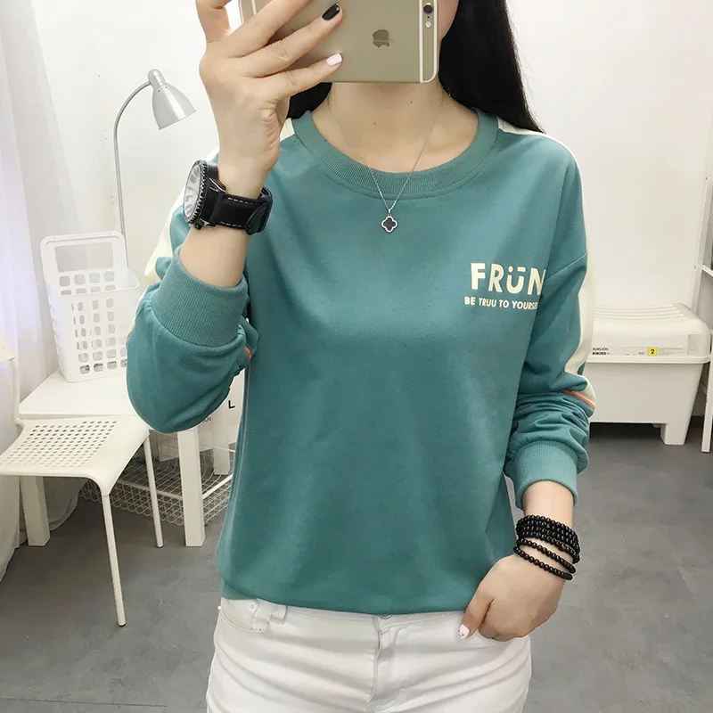 

BOBOKATEER Long Sleeve Tshirt Women 2021 Camisetas Mujer Woman Tshirts O-Neck Tee Shirt Femme T-shirty Damskie Loose Sweatshirt