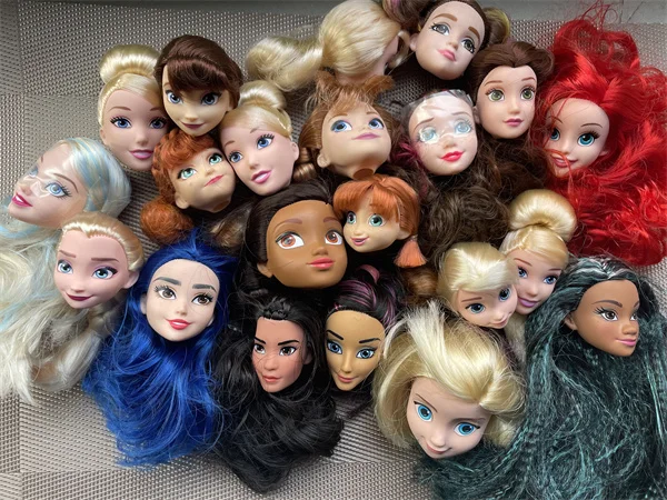 Милая принцесса Эльза Анна Русалка Моана кукла головы длинные волосы Детская