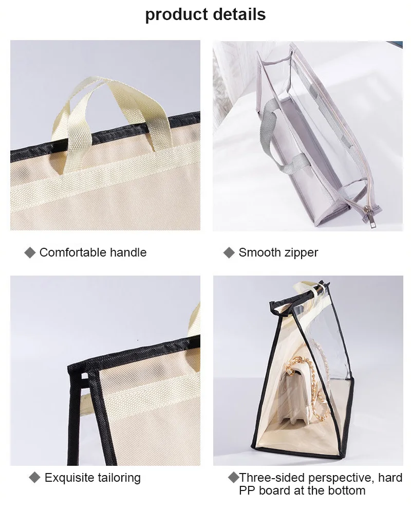 

Protable Clear Dust-proof Bag Women Purse Handbag Cover Craft Storage Bag For Moisture Proof Protector Travel Organizer