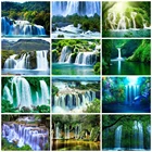 Алмазная вышивка с водопадом, картина с квадратными стразами, пейзаж, искусство, подарок, новое поступление