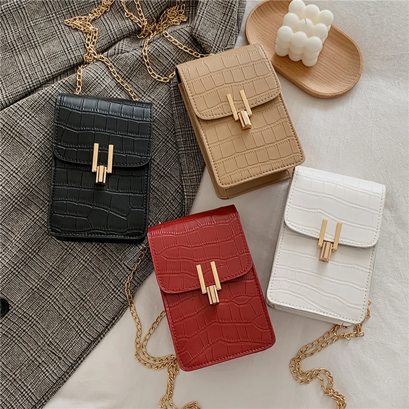 

PU Street Mobile Phone Shoulder Handbags 2022 Summer Fashion Women Bags Female Vintage Crossbody Bags