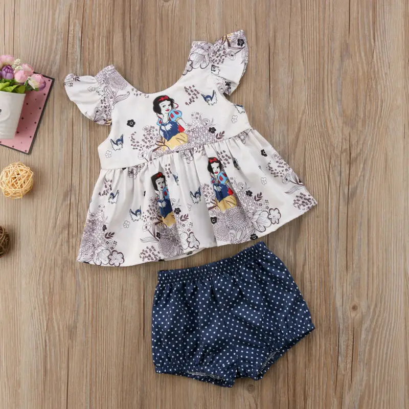 2 шт. комплект одежды для девочек Emmababy с цветочным принтом и изображением