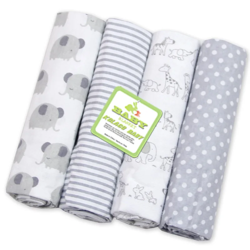 

New 4pcs/pack 100% Cotton Baby Bed Sheets Receiving Baby Blanket Newborn Baby Bedding 76x76cm Supersoft Blanket Cobertor Bebe