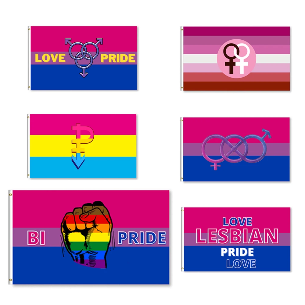 

Hot Sale LGBT Rainbow Flag Kebanggaan Gay Bendera Lesbian Biseksual Banner 3X5FT 90X150cm 100D Polyester Kuningan Grommet
