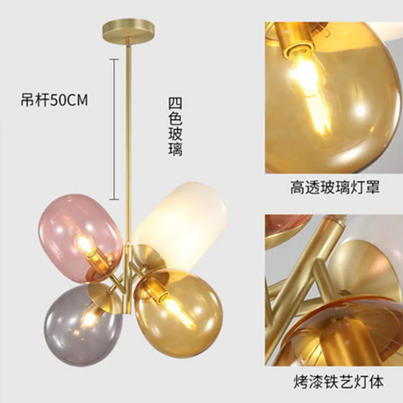 

modern led glass ball hanging lamp deco maison pendant light chandelier kitchen fixtures pendant lights dining room