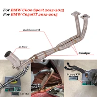 for bmw c600 sport c650gt 2012 2013 2014 2015 51mm header motorcycle front middle link pipe stainless steel exhaust system
