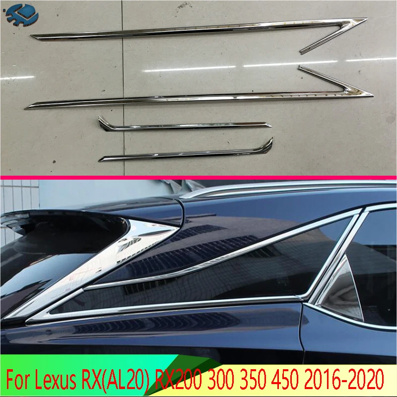 

Для Lexus RX(AL20) RX200 300 350 450 2016-2020 из нержавеющей стали заднего вида для боковой двери Крышка спойлера отделка вставка Гарнир