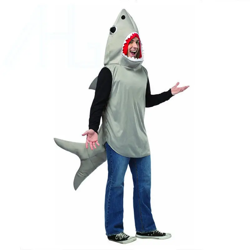 

Man Cartoon Shark Hoodie Adult Shark Cosplay Costume Man Shark Performance Costume Halloween Costume for Man