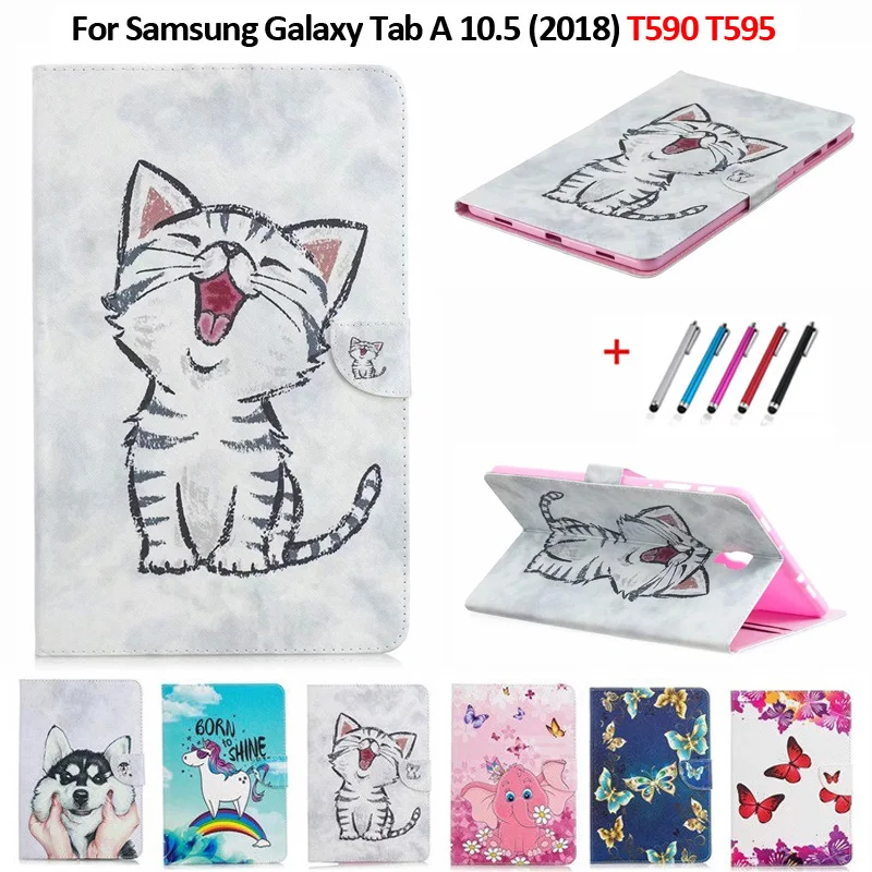 Чехол для планшета Samsung Galaxy Tab A A2 10 5 2018 T590 T595 милый чехол с изображением кота